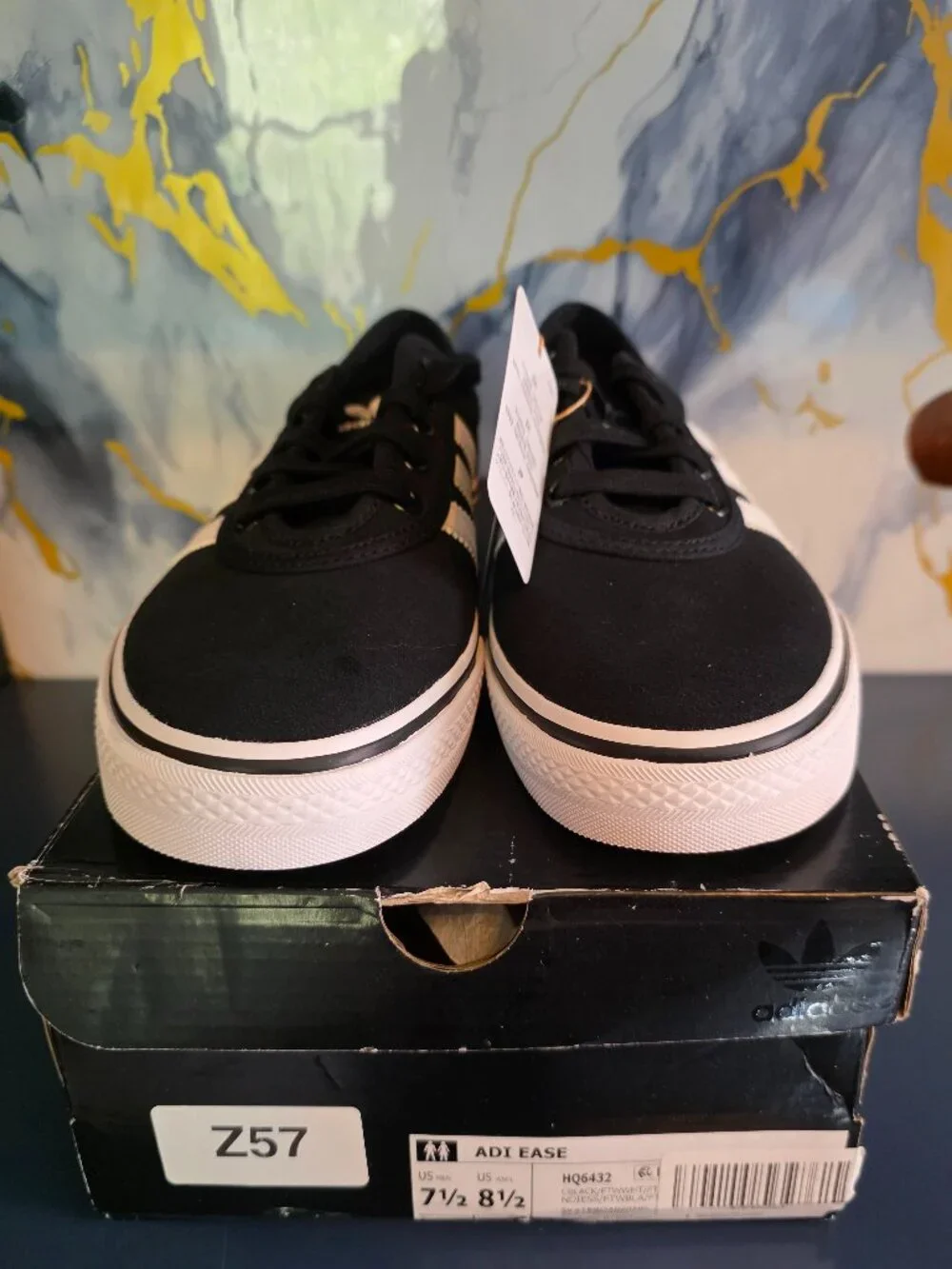 Adidas Adiease Black White Skate Shoes Sneakers NWT Men's 7.5